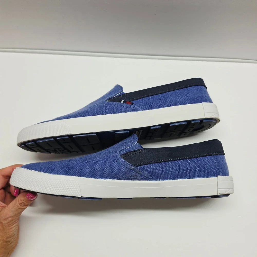 Ben Sherman Slip On Sneakers Mens 12 Blue Fabric Casual Loafers Low Top